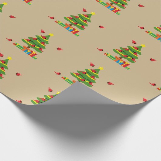 Rode Kardinalen - Kerst Merrier samen doorgebracht Cadeaupapier (Hoek)