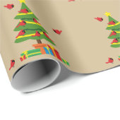 Rode Kardinalen - Kerst Merrier samen doorgebracht Cadeaupapier (Rol Hoek)