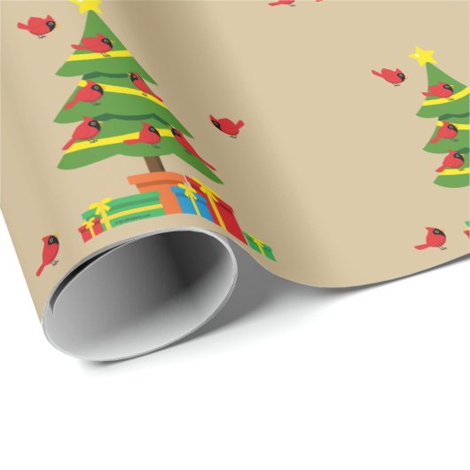 Rode Kardinalen - Kerst Merrier samen doorgebracht Cadeaupapier (Rol Hoek)