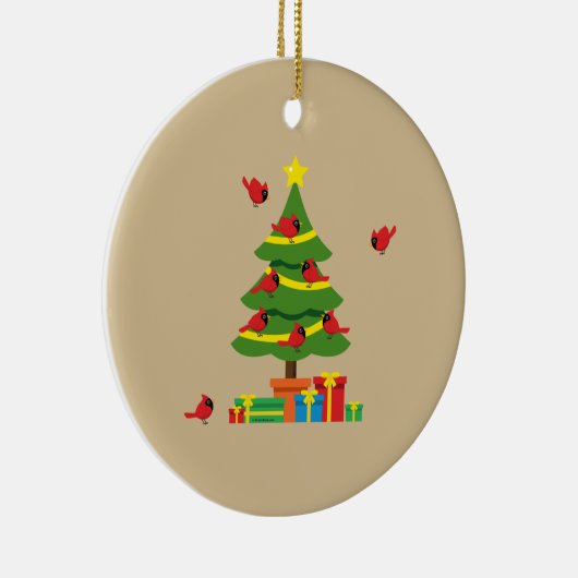 Rode Kardinalen - Kerst Merrier samen doorgebracht Keramisch Ornament (Rechts)