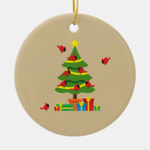 Rode Kardinalen - Kerst Merrier samen doorgebracht Keramisch Ornament