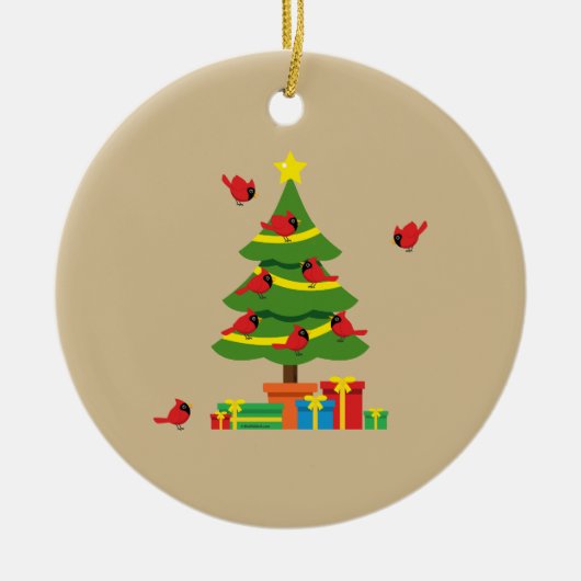 Rode Kardinalen - Kerst Merrier samen doorgebracht Keramisch Ornament (Voorkant)