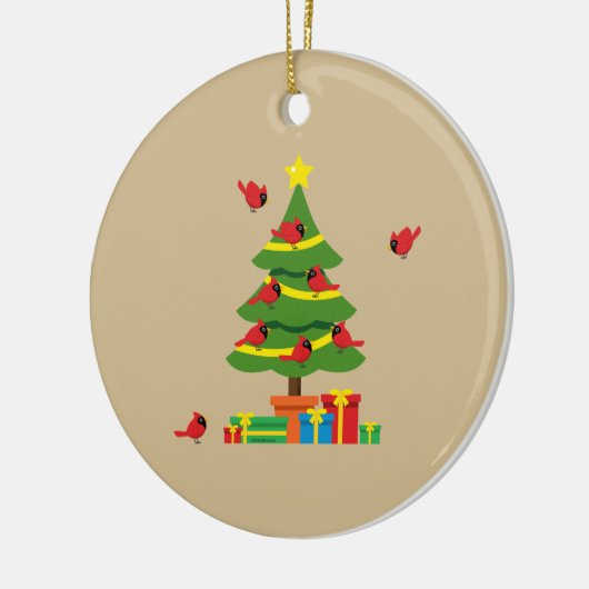 Rode Kardinalen - Kerst Merrier samen doorgebracht Keramisch Ornament (Links)