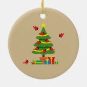 Rode Kardinalen - Kerst Merrier samen doorgebracht Keramisch Ornament (Achterkant)