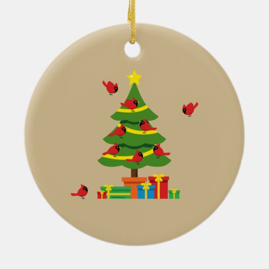 Rode Kardinalen - Kerst Merrier samen doorgebracht Keramisch Ornament (Achterkant)