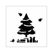 Rode Kardinalen - Kerst Merrier samen doorgebracht Rubberstempel (Afrduk)