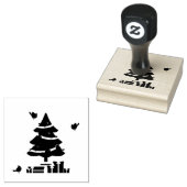 Rode Kardinalen - Kerst Merrier samen doorgebracht Rubberstempel (Gestempeld)