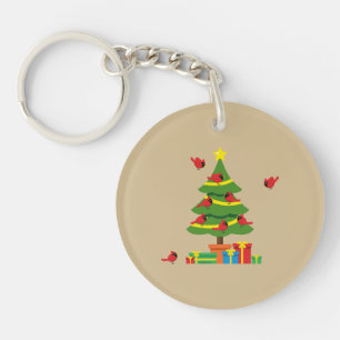 Rode Kardinalen - Kerst Merrier samen doorgebracht Sleutelhanger