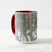 Rode Kardinalen Kerst Mok (Voorkant links)