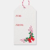 Rode Kardinalen op Holly Kerstmis Cadeaulabel (Achterkant)