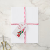 Rode Kardinalen op Holly Kerstmis Cadeaulabel (Met Touw)