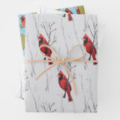Rode Kardinalen Vakantie Inpakpapier Vel (In situ)