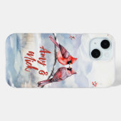 Rode Kardinalen Vogels Kerstmis Valentijnsdag Case-Mate iPhone Case (Achterkant (horizontaal))