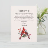 Rode Kardinalen Vogels Vrouwen Verjaardag Bedankkaart (Staand voorkant)