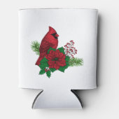 Rode kardinalen voor kerstversiering blikjeskoeler (Voorkant)