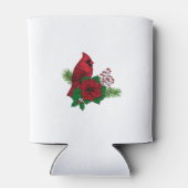 Rode kardinalen voor kerstversiering blikjeskoeler (Achterkant)