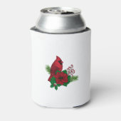 Rode kardinalen voor kerstversiering blikjeskoeler (Blikje Achterkant)