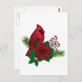 Rode kardinalen voor kerstversiering briefkaart (Voorkant / Achterkant)