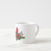 Rode kardinalen voor kerstversiering espresso kop (Voorkant rechts)