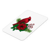 Rode kardinalen voor kerstversiering magneet (Linkerzijde)