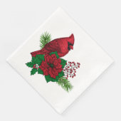 Rode kardinalen voor kerstversiering servet (Hoek)