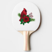 Rode kardinalen voor kerstversiering tafeltennisbatje (Achterkant)
