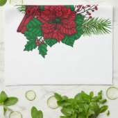 Rode kardinalen voor kerstversiering theedoek (Gevouwen)