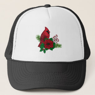 Rode kardinalen voor kerstversiering trucker pet