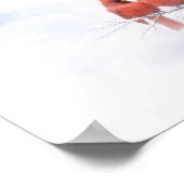 Rode Kardinalen Winter Waterverf Waarde Poster (Hoek)