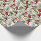 Rode Kardinalen & Winterden Cadeaupapier (Hoek)