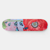 RODE KARTPOPPIJEN EN BLAUWE BUTTERFLIES PERSOONLIJK SKATEBOARD (Horizontaal)