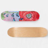 RODE KARTPOPPIJEN EN BLAUWE BUTTERFLIES PERSOONLIJK SKATEBOARD (Horizontaal)