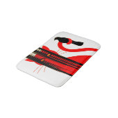 Rode kat en een zwarte vogel badmat (Gekanteld)