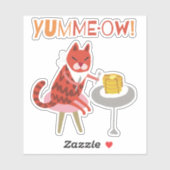 Rode kat en pannenkoeken / sticker (Vel)