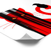 Rode kat en zwarte vogel poster (Hoek)