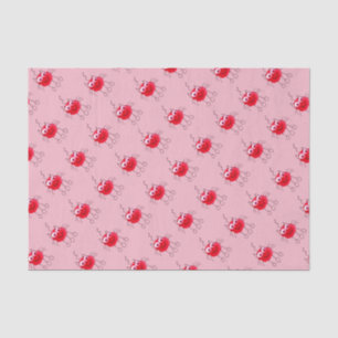 Rode kat Funny Drager roze Tissuepapier