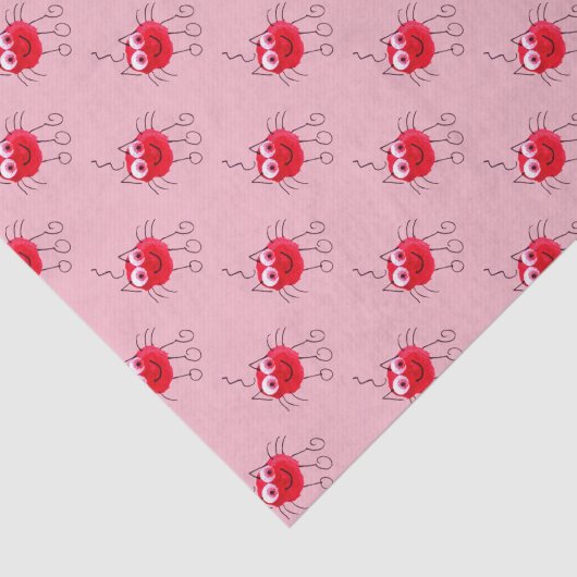 Rode kat Funny Drager roze Tissuepapier (Detail)