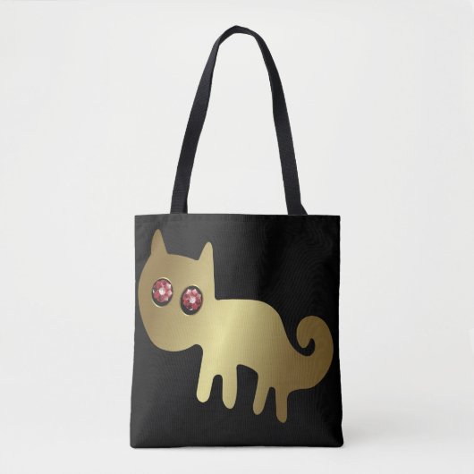 Rode Kat Geo-glyfen Dieren Tote Bag (Voorkant)