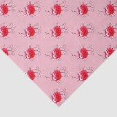 Rode Kat Grappige Tekening Roze Tissuepapier (Detail)