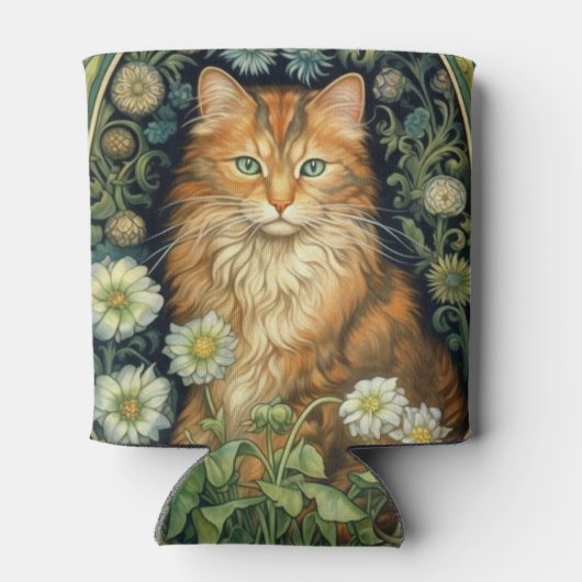 Rode kat in de tuin art nouveau blikjeskoeler (Achterkant)