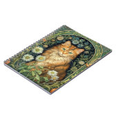 Rode kat in de tuin art nouveau notitieboek (Linkerzijde)