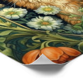 Rode kat in de tuin art nouveau poster (Hoek)