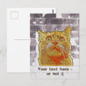 Rode kat in Trouble. Briefkaart (Voorkant / Achterkant)