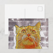 Rode kat in Trouble. Briefkaart (Voorkant / Achterkant)