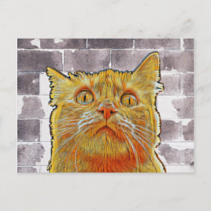 Rode kat in Trouble. Briefkaart