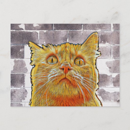 Rode kat in Trouble. Briefkaart (Voorkant)