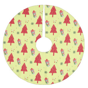 Rode kat Kerstboom Naadloos patroon Rok