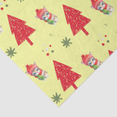 Rode kat Kerstboom Naadloos patroon Tissuepapier (Detail)