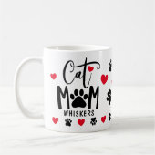 Rode Kat Mam Pawprint Gepersonaliseerde Pet Foto Koffiemok (Links)