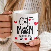 Rode Kat Mam Pawprint Gepersonaliseerde Pet Foto Koffiemok
